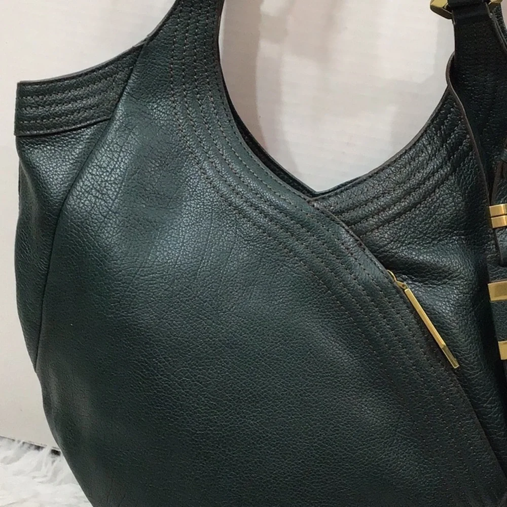 OrYany Tracy deep green pebbled leather hobo shoulder bag